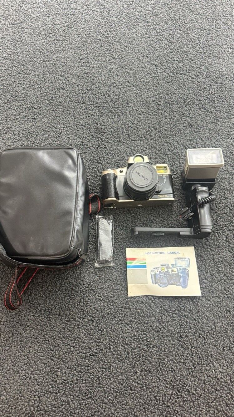Olympia DL2000 35mm Film Camera Chrome with Flash Bag Manual Not Working